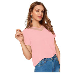 Generisches Damen-T-Shirt aus Polyester im Western-Stil (Pfirsich)