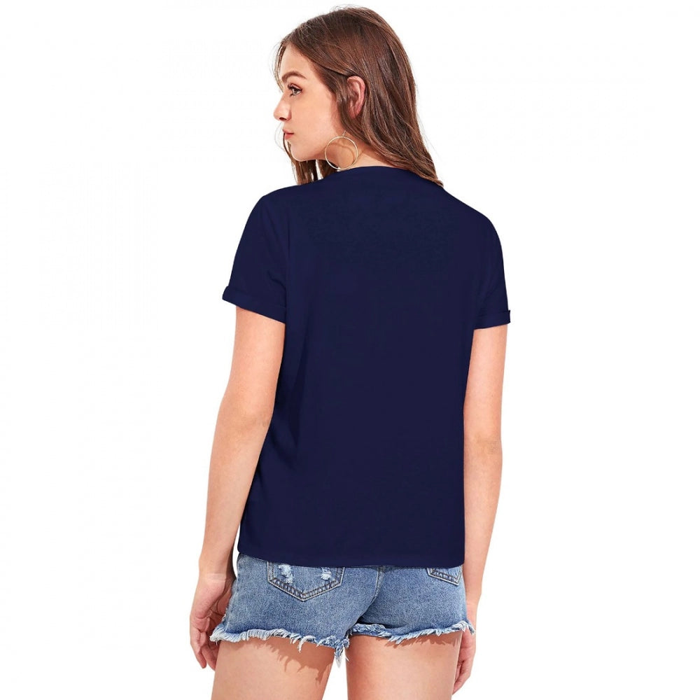 Generisches Western-T-Shirt aus Baumwolle für Damen (blau)