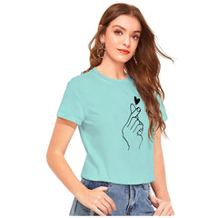 Generisches Western-T-Shirt aus Baumwolle für Damen (Grün)