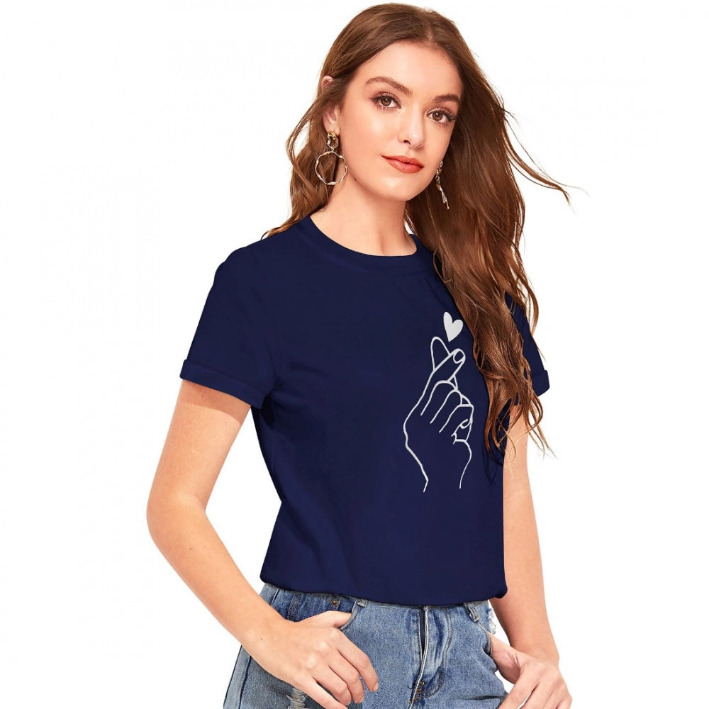 Generisches Western-T-Shirt aus Baumwolle für Damen (blau)