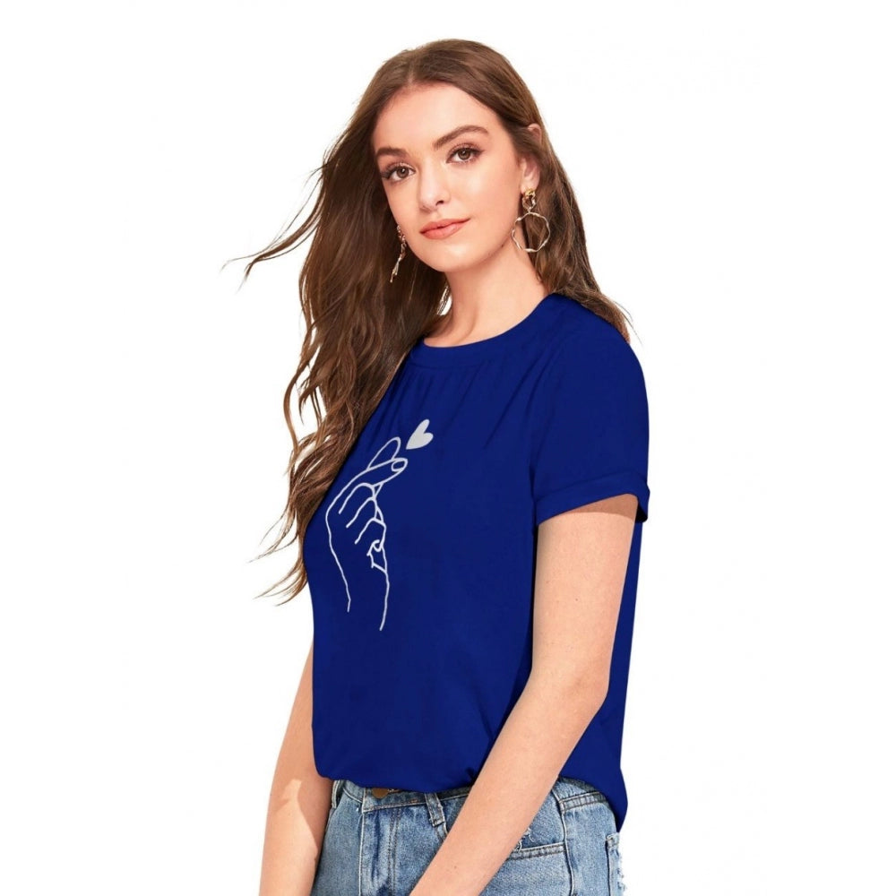 Generisches Western-T-Shirt aus Baumwolle für Damen (Königsblau)