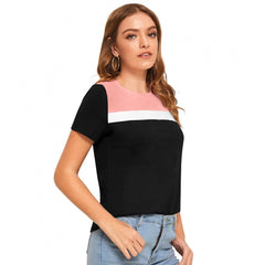 Generisches Damen-T-Shirt aus Polyester im Western-Stil (Pfirsich)