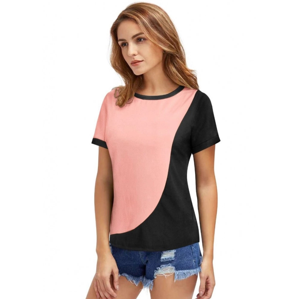 Generisches Damen-T-Shirt aus Polyester im Western-Stil (Pfirsich)