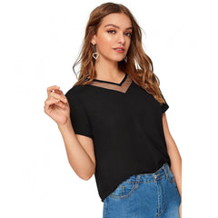 Generisches Damen-T-Shirt aus Polyester im Western-Stil (schwarz)