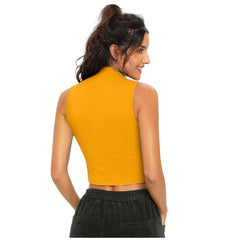 Generic Women's Polyester, Knitting Western Wear Tops (Yellow)