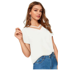 Generisches Damen-T-Shirt aus Polyester im Western-Stil (weiß)