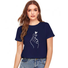 Generisches Western-T-Shirt aus Baumwolle für Damen (blau)