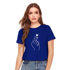 Generisches Western-T-Shirt aus Baumwolle für Damen (Königsblau)