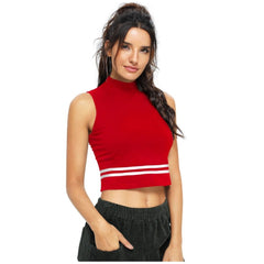 Generic Women's Polyester, Knitting Western Wear Tops (Red)