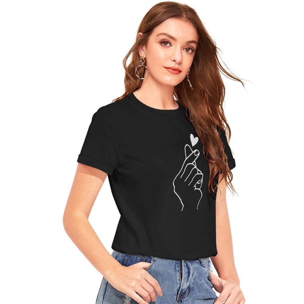 Generisches Western-T-Shirt aus Baumwolle für Damen (schwarz)