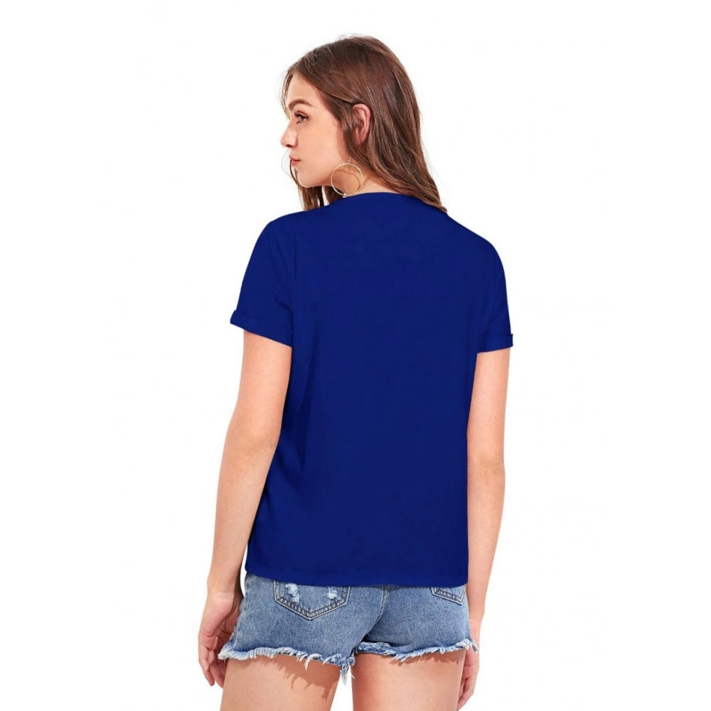 Generic Women's Cotton Western Wear T-Shirt (Royal Blue)