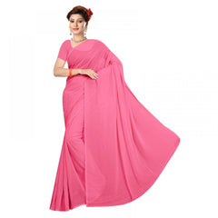 Generischer Georgette-Sari mit Bluse für Damen (Rosa, 5–6 m)