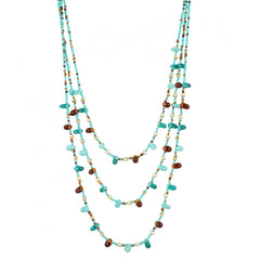 Generic Women's Designer Elegant Beads Necklace (Color: Firoji)