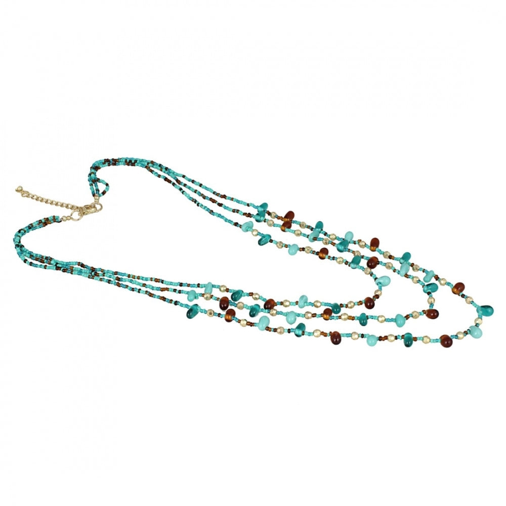 Generic Women's Designer Elegant Beads Necklace (Color: Firoji)