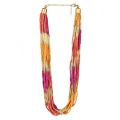 Generic Women's Designer Elegant Multi Layer Multi Color Beads Necklace (Color: Multi Color)