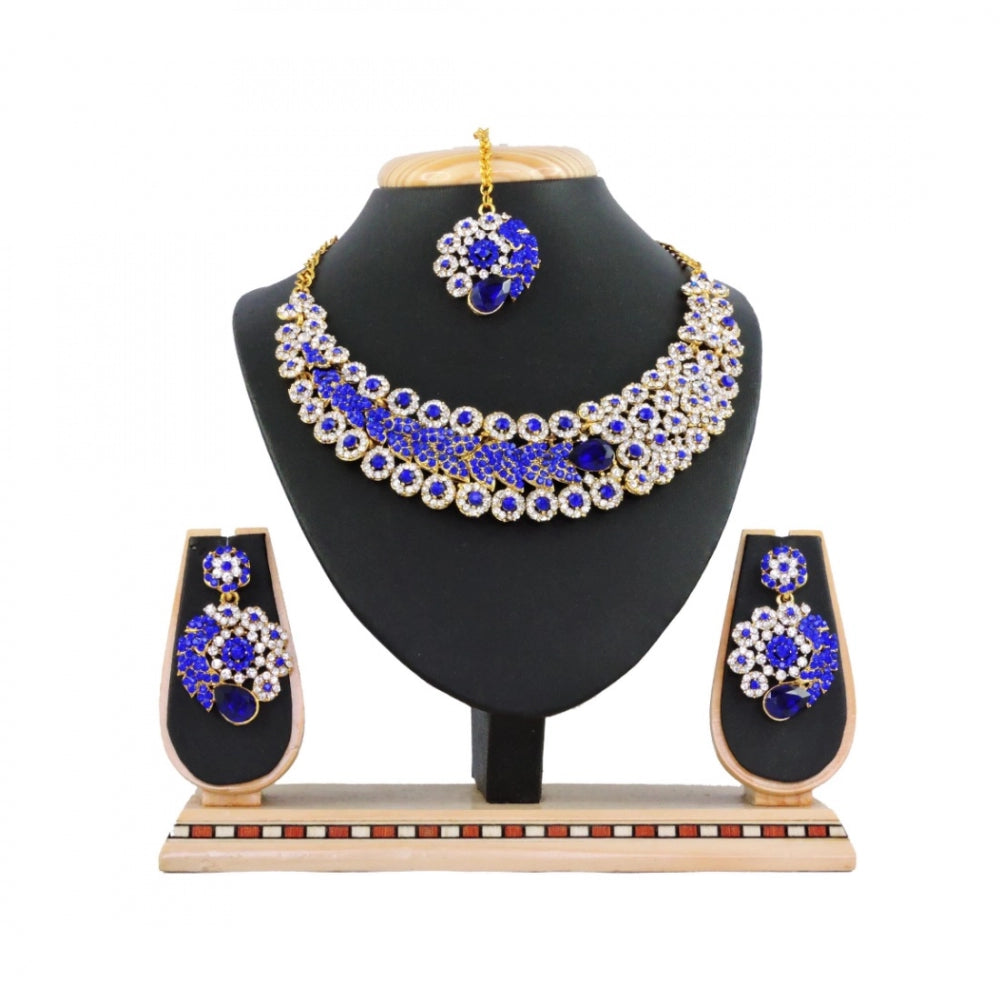 Generic Women's Alloy Necklace set (Blue)