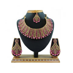 Generic Women's Alloy Necklace set (Pink)