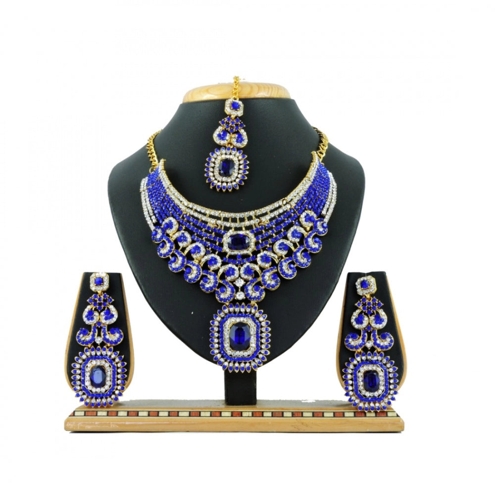 Generic Women's Alloy Necklace set (Blue)