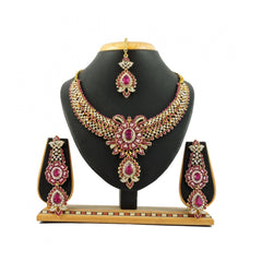 Generic Women's Alloy Necklace set (Pink)