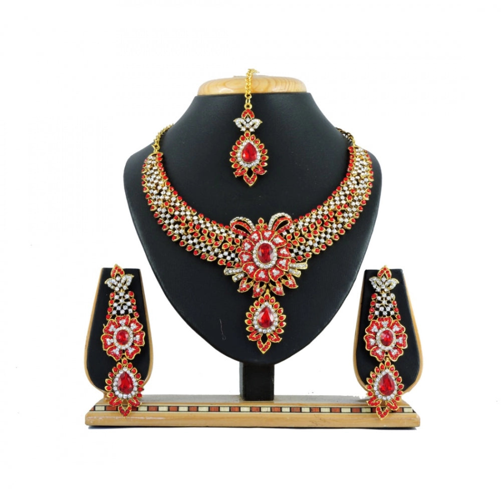 Generic Women's Alloy Necklace set (Red)