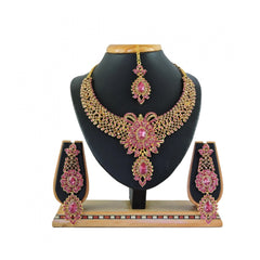 Generic Women's Alloy Necklace set (Pink)