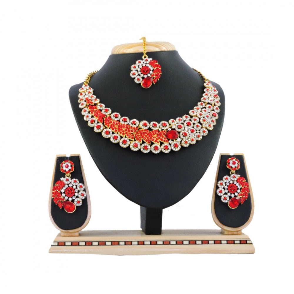 Generic Women's Alloy Necklace set (Red)