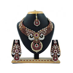 Generic Women's Alloy Necklace set (Maroon)