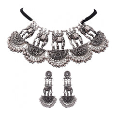 Generisches Silber-Schmuckset für Damen, antik, deutsch, oxidiert, versilbert