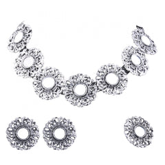 Generic Oxidized Silver Plated Necklace Set For Women