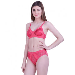 Generic Women's Cotton Bra And Panty Set (Material: Cotton (Color: Peach)