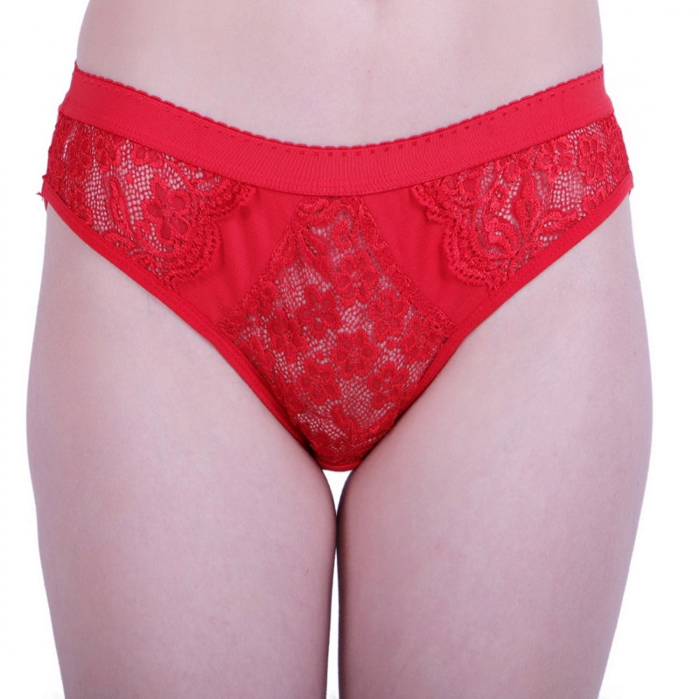 Generic Women's Cotton Bra And Panty Set (Material: Cotton (Color: Red)