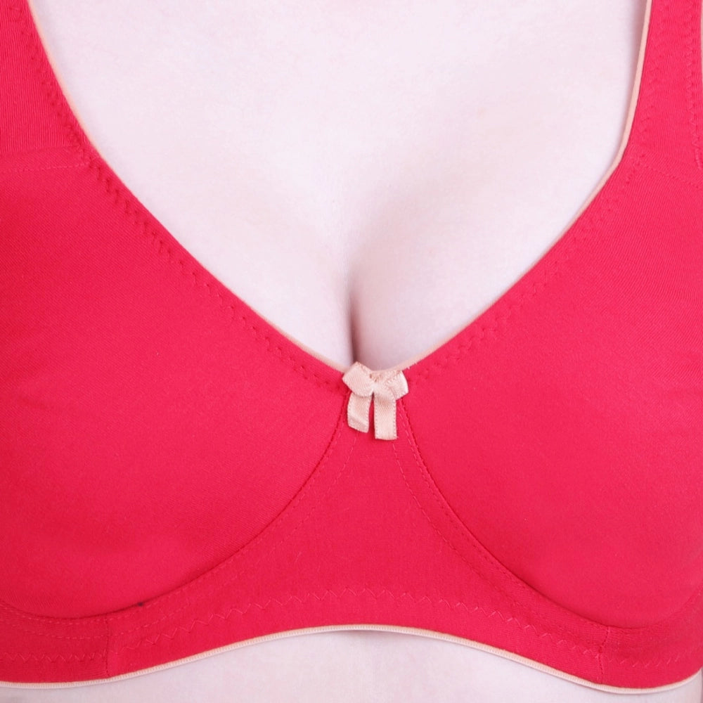 Generic Women's Cotton Bra (Material: Cotton, (Color: Red)