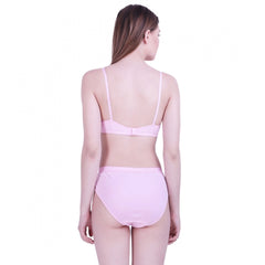 Generic Women's Cotton Bra And Panty Set (Material: Cotton (Color: Light Pink)