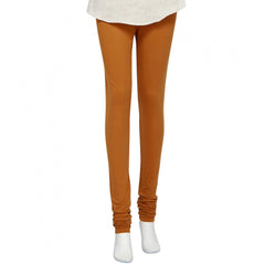 Generic Women's Cotton Leggings (Color:Light Brown)