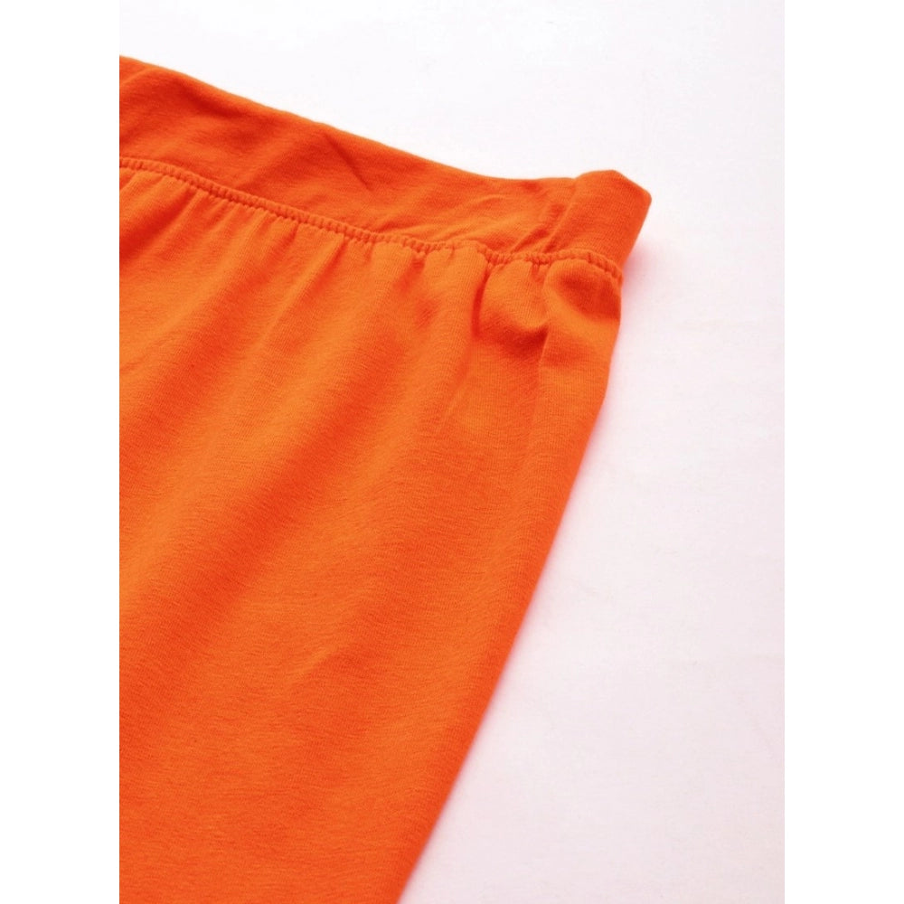 Generic Women's Cotton Leggings (Color:Orange)