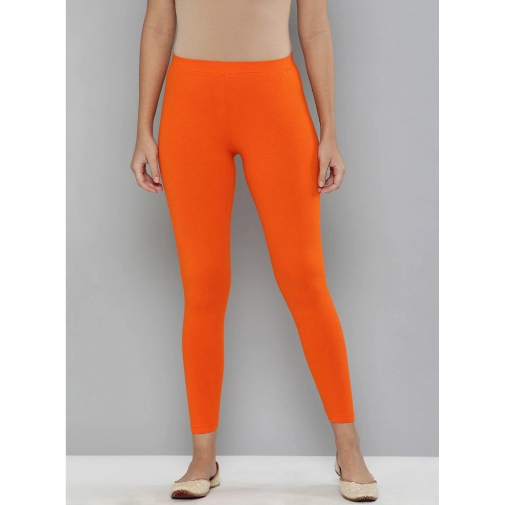 Generic Women's Cotton Leggings (Color:Orange)