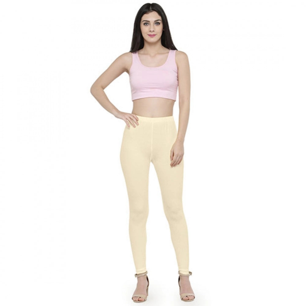 Generische Baumwoll-Leggings für Damen (Farbe: Off-White)