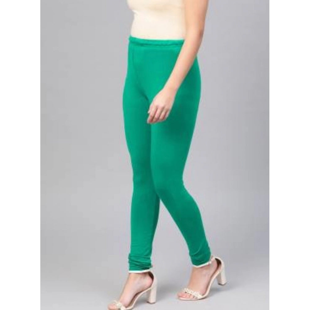 Generic Women's Cotton Leggings (Color:Sea  Green)