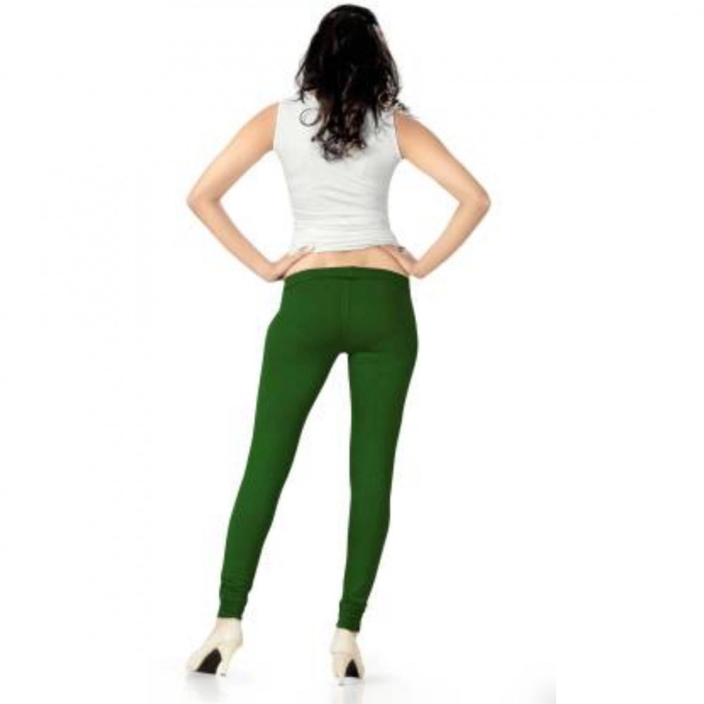 Generic Women's Cotton Leggings (Color:Green)