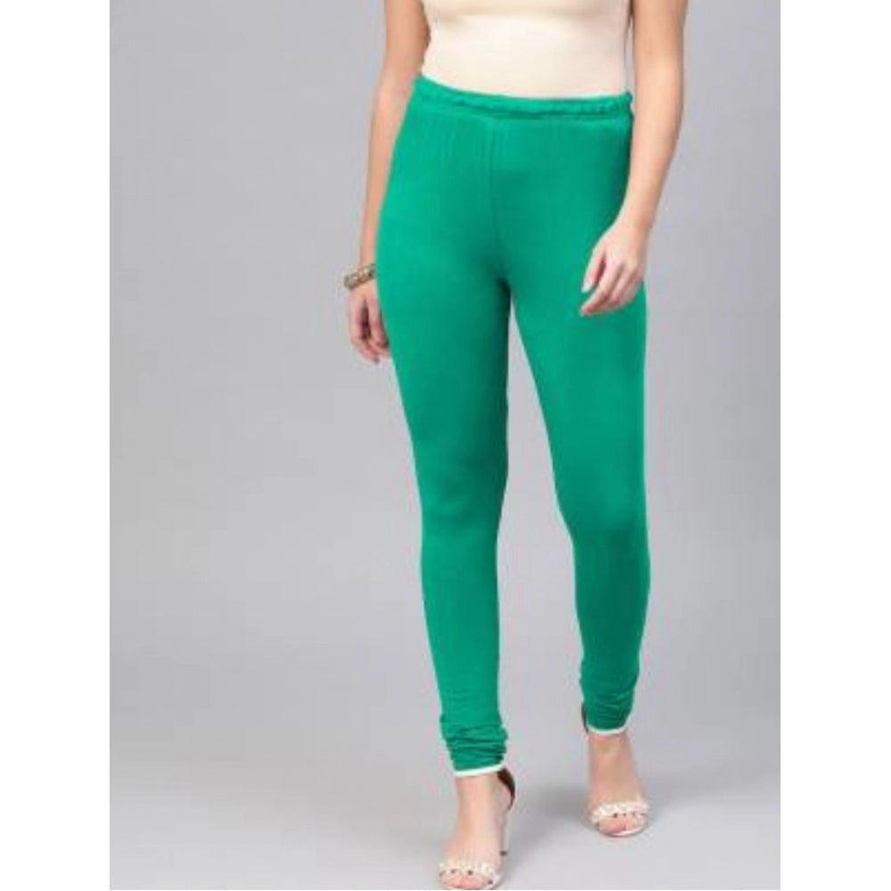 Generic Women's Cotton Leggings (Color:Sea  Green)