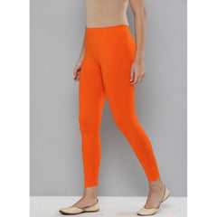 Generic Women's Cotton Leggings (Color:Orange)