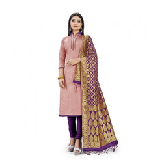 Generischer Salwar Kameez aus ungesäumter Banarasi-Seide, Premium-Qualität, mit Dupatta (Farbe: Pfirsich)