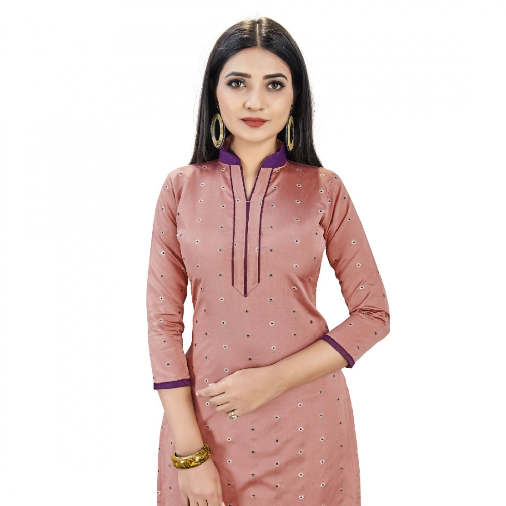 Generischer Salwar Kameez aus ungesäumter Banarasi-Seide, Premium-Qualität, mit Dupatta (Farbe: Pfirsich)