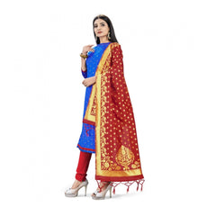 Generischer Salwar Kameez aus ungesäumter Banarasi-Seide, Premium-Qualität, mit Dupatta (Farbe: Königsblau)