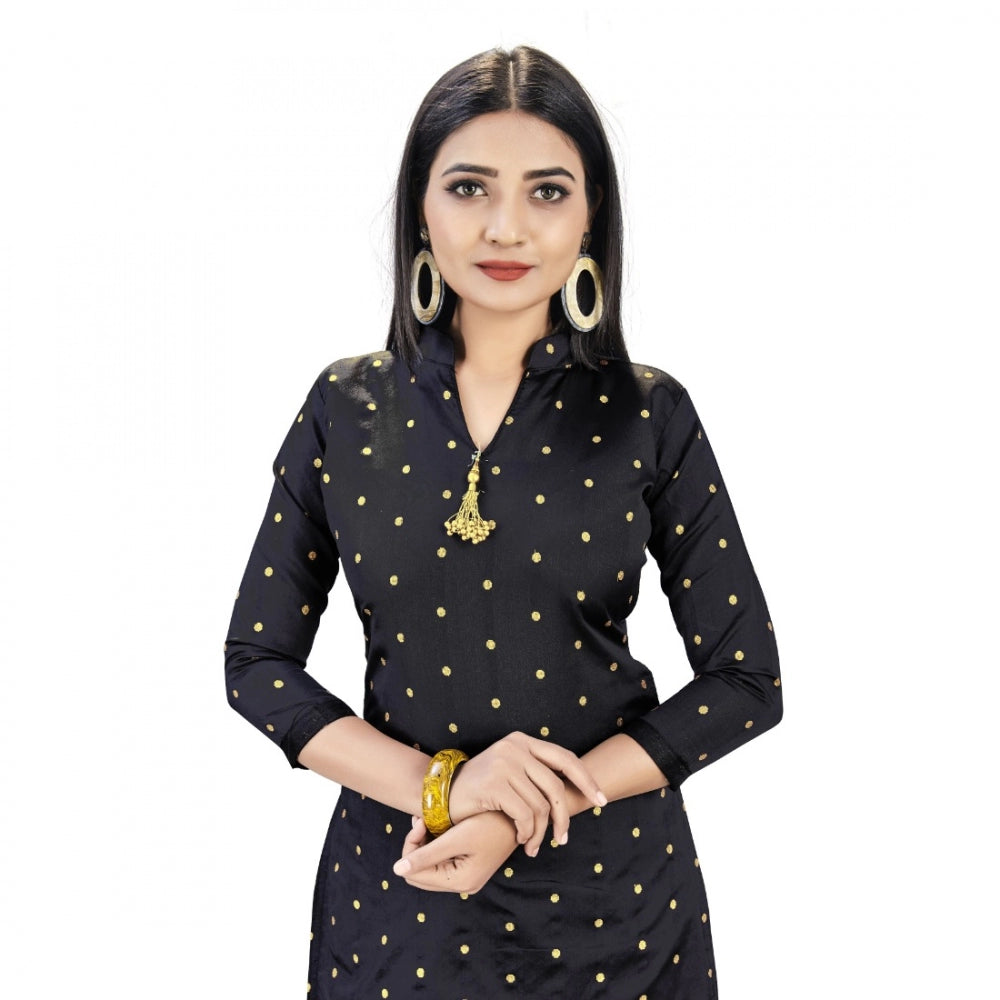 Generischer Salwar Kameez aus ungesäumter Banarasi-Seide, Premium-Qualität, mit Dupatta (Farbe: Schwarz)