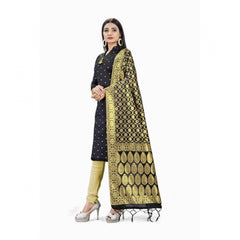 Generischer Salwar Kameez aus ungesäumter Banarasi-Seide, Premium-Qualität, mit Dupatta (Farbe: Schwarz)