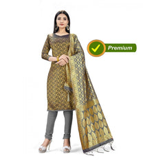 Generischer Salwar Kameez aus ungesäumter Banarasi-Seide, Premium-Qualität, mit Dupatta (Farbe: Schwarz)