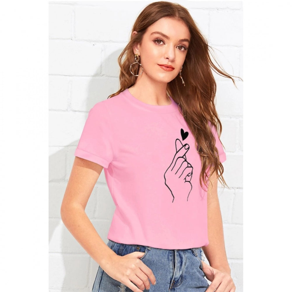 Generic Women's Cotton Western Wear T Shirt (Pink)