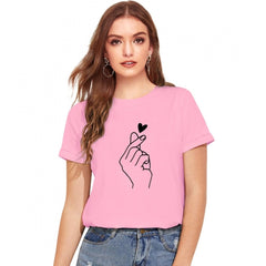 Generisches Western-T-Shirt aus Baumwolle für Damen (Pink)