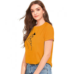 Generisches Western-T-Shirt aus Baumwolle für Damen (gelb)